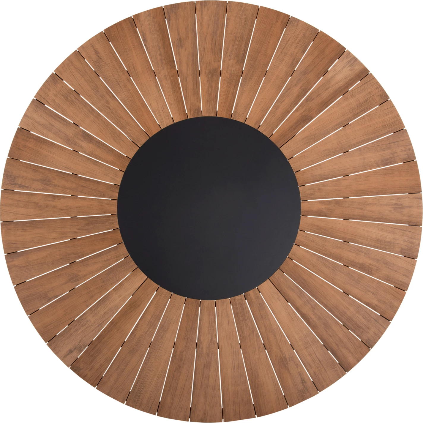 Tavolinë e rrumbullakët për jashtë, MORIL FH6041.01, alumini, ngjyrë antracit, polidru, ngjyrë druri natyral, Φ120cm