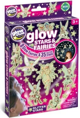 Ngjitëse murale MG DYSTRYBUCJA B8625, 35 yje plastikë, 8 zana letre, që ndriçojnë në errësirë, set