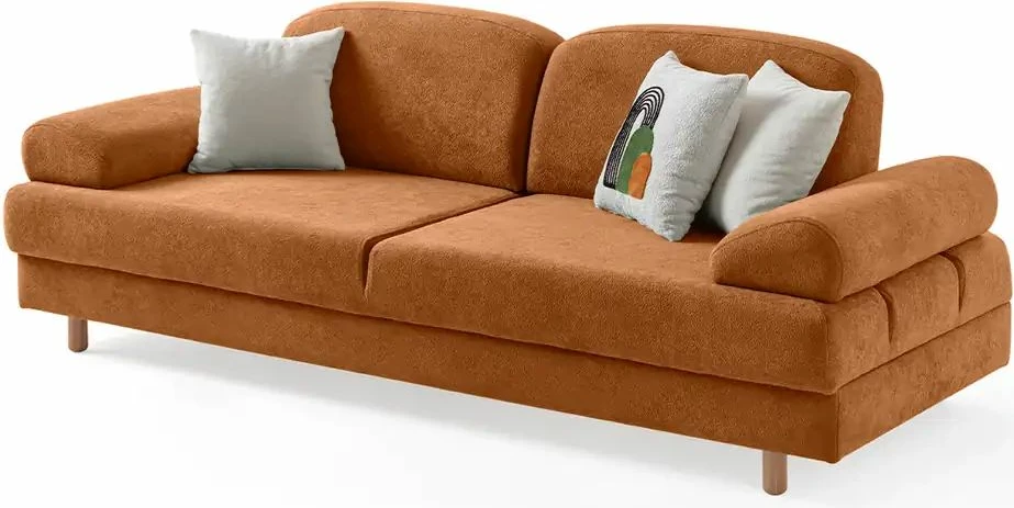 Divan-krevat 3 vendësh, Aries, ngjyrë e kuqe tjegulle, Atelier del Sofa