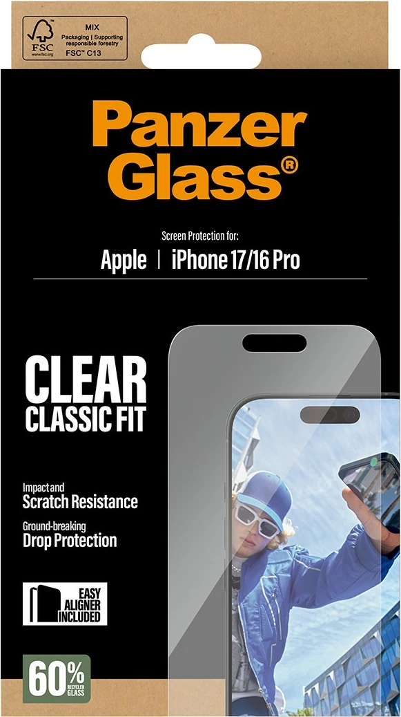 Mbrojtës xhami PanzerGlass për iPhone 17/16 Pro