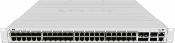 Switch Mikrotik CRS354-48P-4S+2Q+RM 48-port PoE, 4x10G SFP+, 2x40G QSFP+, 1U për rack 19\", gri