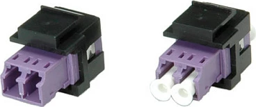 Keystone Jack fibër optike ROLINE LC/LC Duplex OM4 multimode, vjollcë/zezë