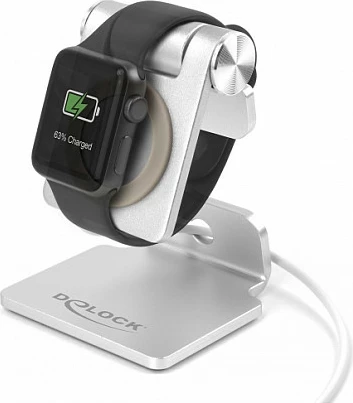 Mbajtëse tavoline DeLOCK për Smartwatch/Smartphone, e rregullueshme, alumin, argjendtë