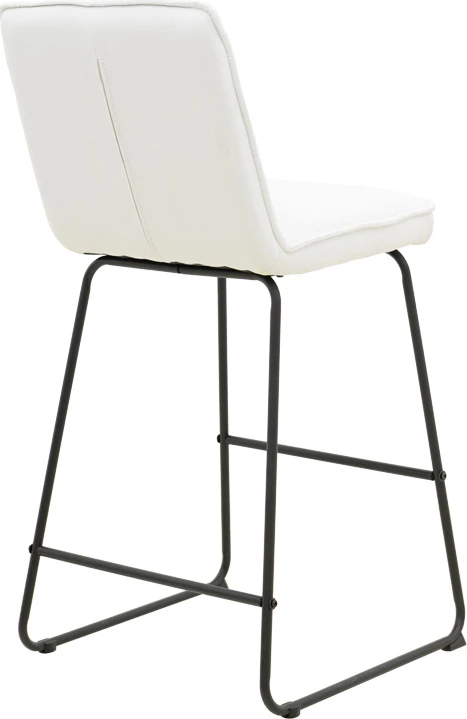 Karrige për bar Essential, set prej 4 copë, material stof bezhë, këmbë metalike të zeza, 53x64.5x107cm