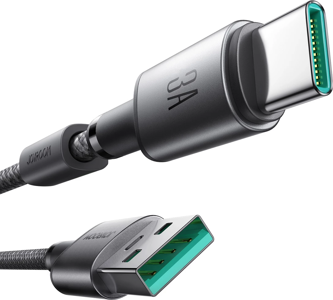 Kabllo Joyroom S-A50 Unlimited Series, USB-A në USB-C, 1.2m, 3A, me organizues magnetik, Gri