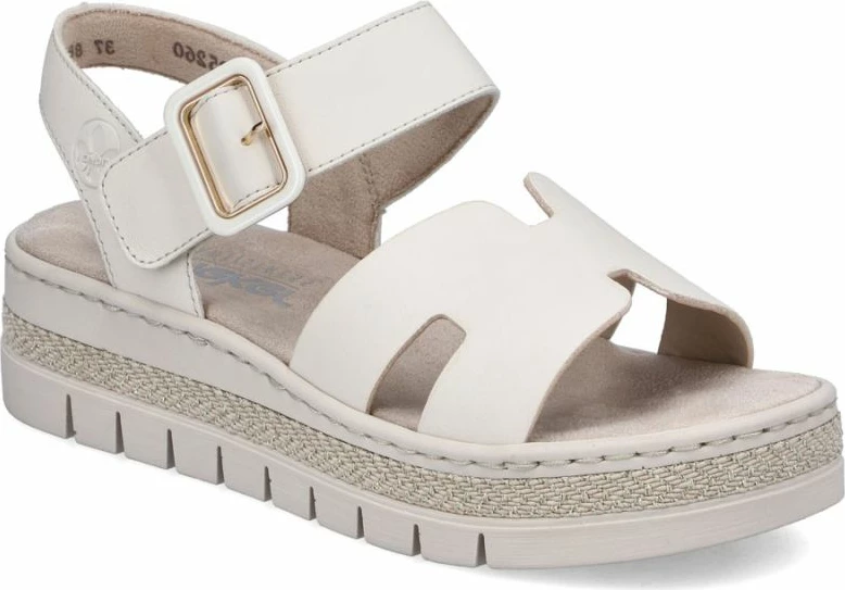 Sandale platforme femra Rieker V4952-60, bezhë