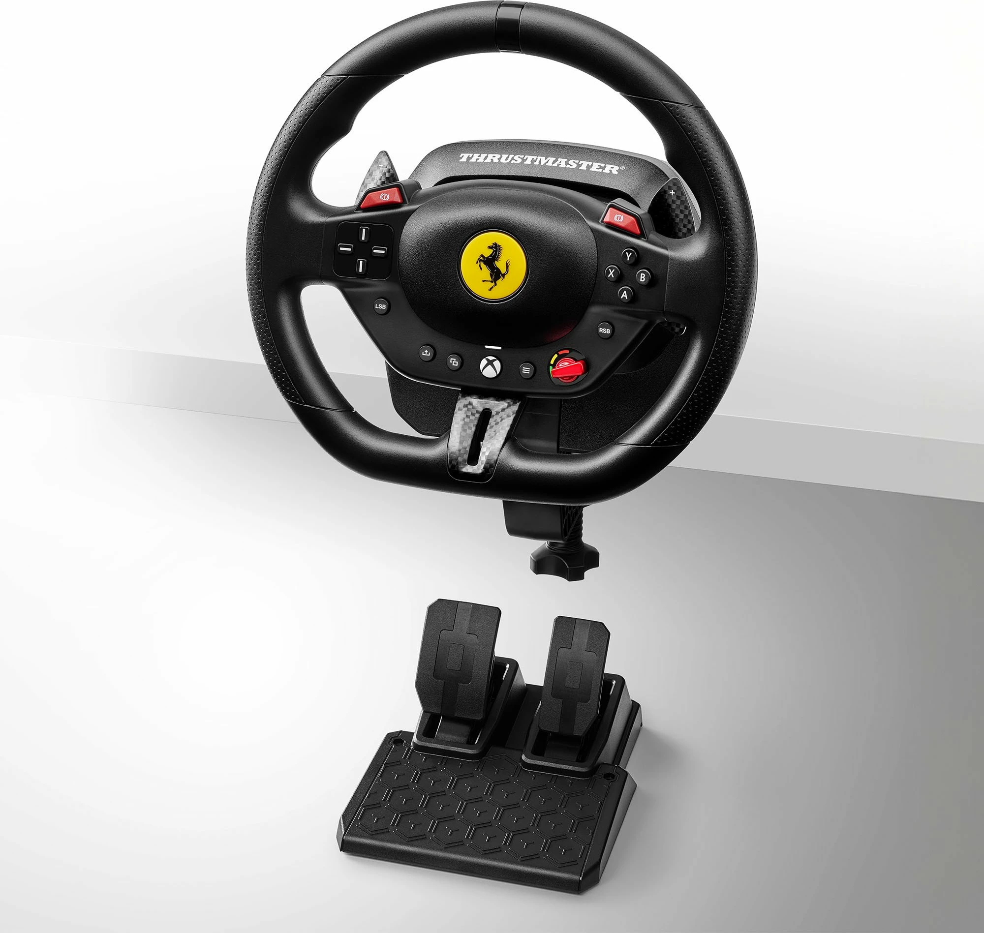 Timoni garash Thrustmaster T98-X Ferrari 296 GTS (4460297), 240°, për PC/Xbox, set me pedale, i zi