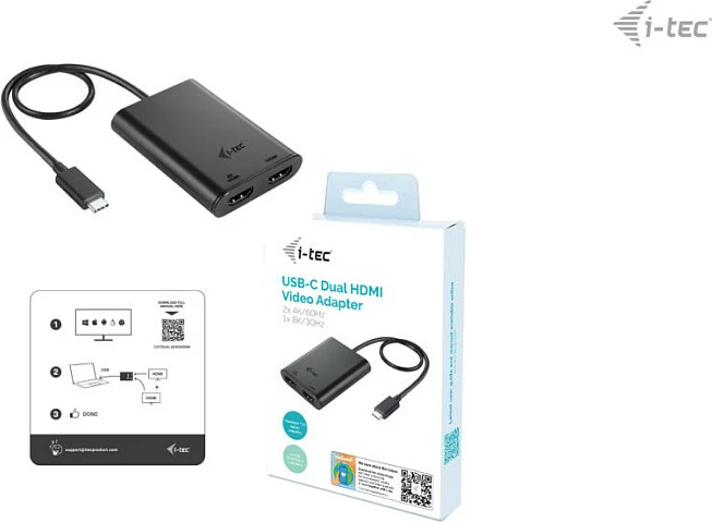 Adapter USB-C I-Tec Dual 4K/60Hz, 2x HDMI, i zi
