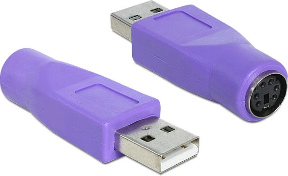 Adapter DeLOCK 65461 USB-A në PS/2, vjollcë