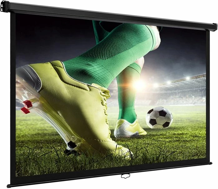 ekran projekcioni VONHAUS 90\" MPN 3005050, 16:9, pull-down me vetë-bllokim, montim mur/tavan, kornizë e zezë