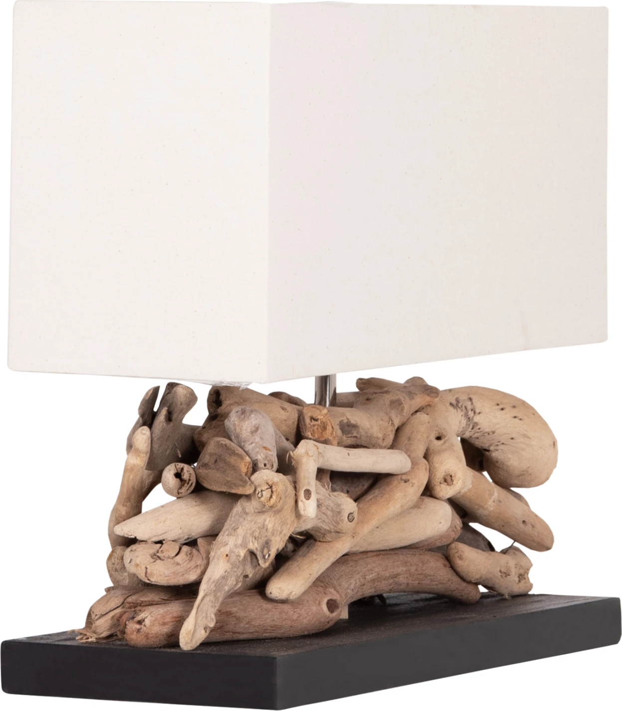 Llambë tavoline drejtkëndëshe TWIGGY, dru bregdeti, kapak i bardhë, 50x16.5x38cm