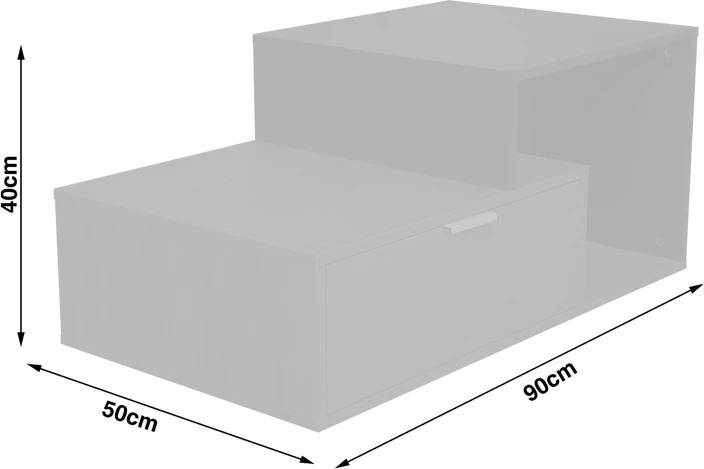 Tavolinë kafeje Vople, ngjyrë natyrale-antracit, 90x50x40cm