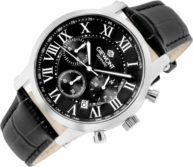 Orë dore meshkuj Giewont GW6260-A2, argjendtë e zezë, set