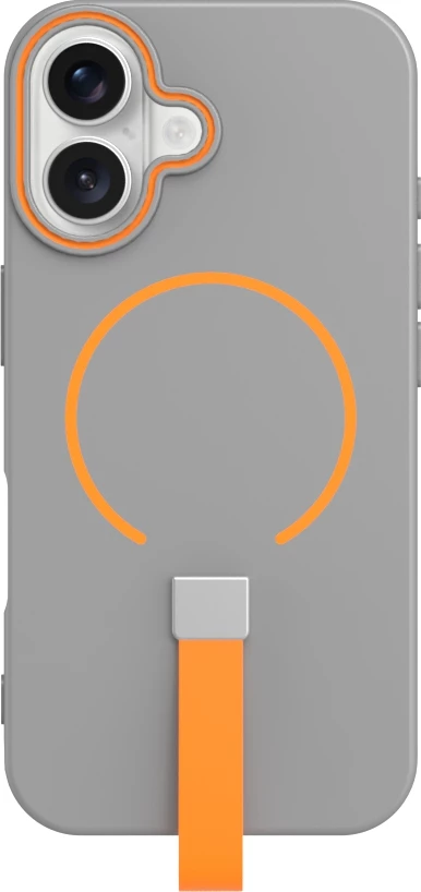 Mbështjellës ONASI Liquid Silicone për Samsung Galaxy A17 5G me rrip, MagSafe, gri-portokalli