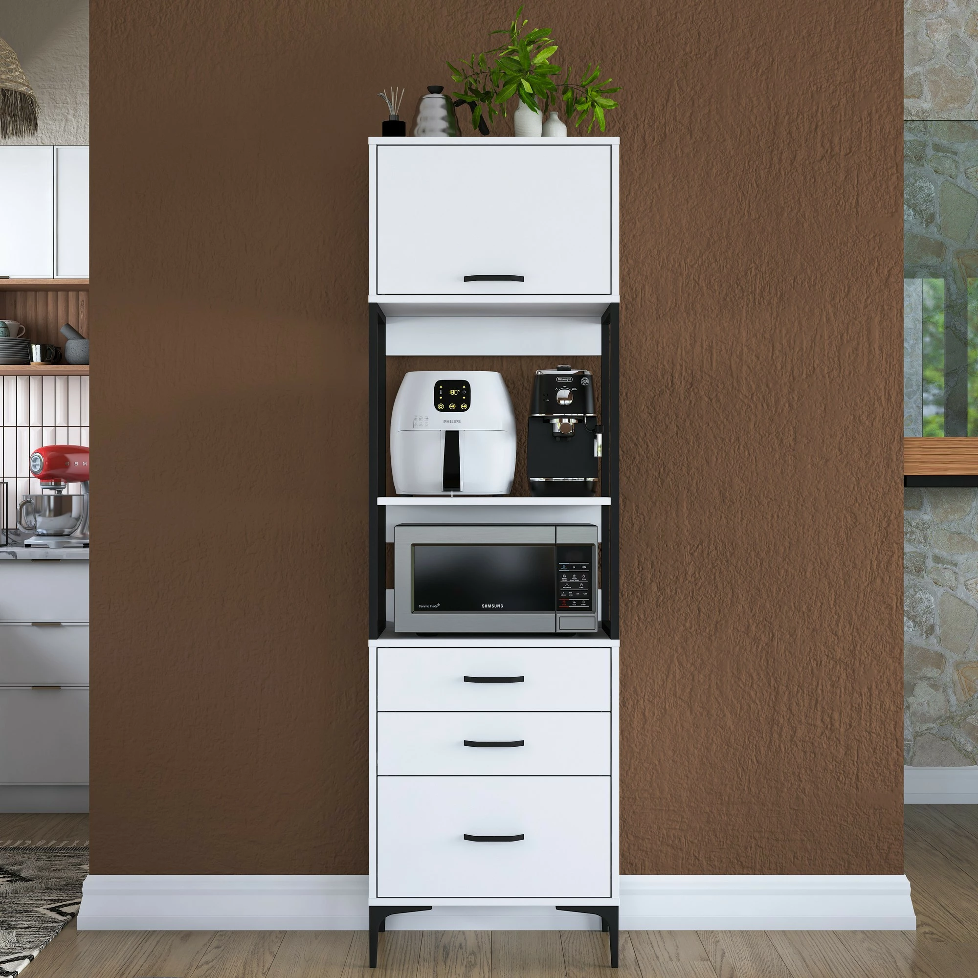 Dollap multifunksional Hanah Home, JE135 - 3101, i bardhë