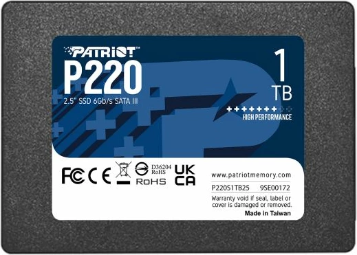 SSD PATRIOT P220 1TB 2.5" SATA3, e zezë