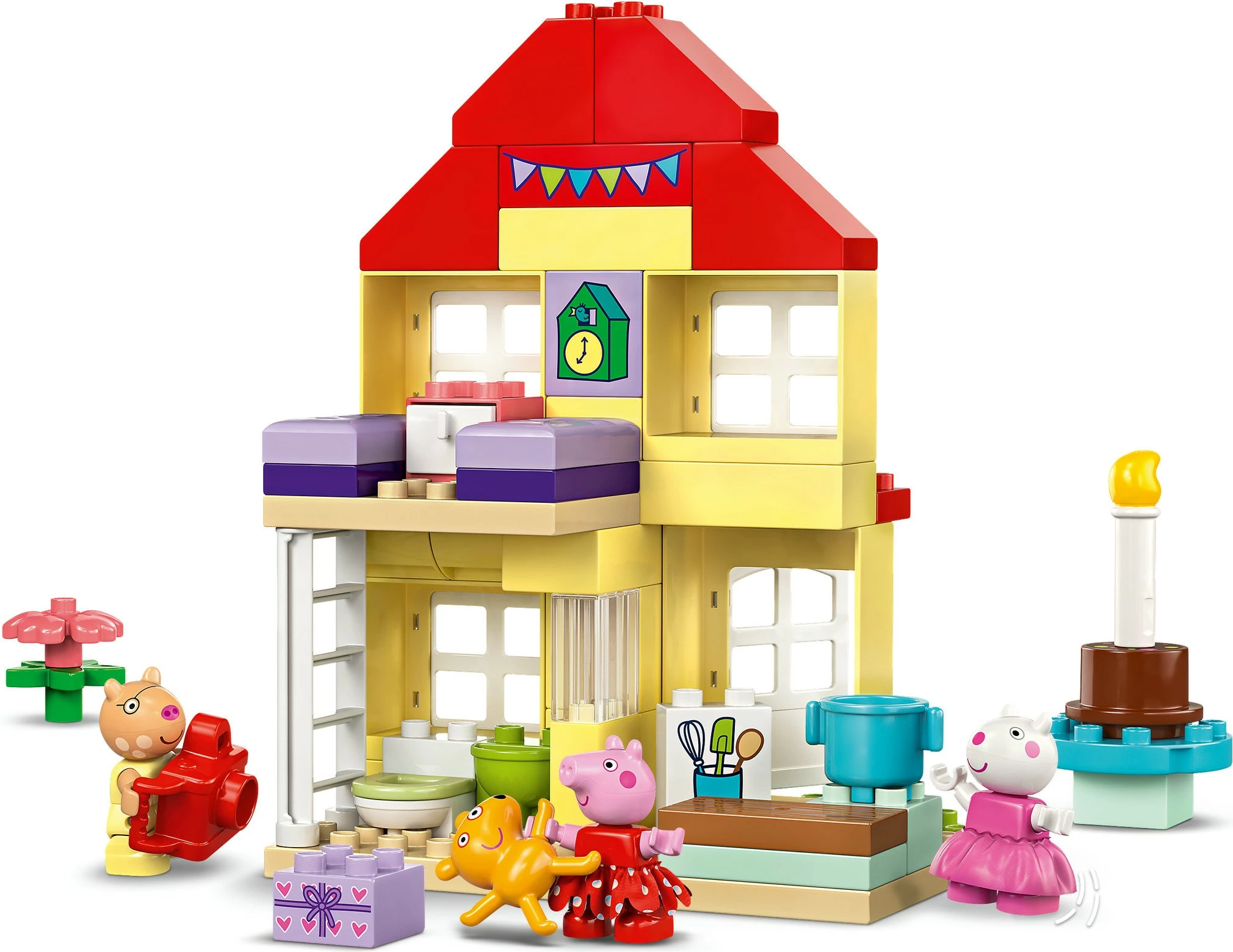 Set ndërtimi LEGO DUPLO 10433 Peppa Pig Birthday House, 59 pjesë, multikolor