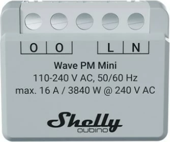 Ndërprerës i mençur Shelly Qubino Wave PM Mini, wireless, gri