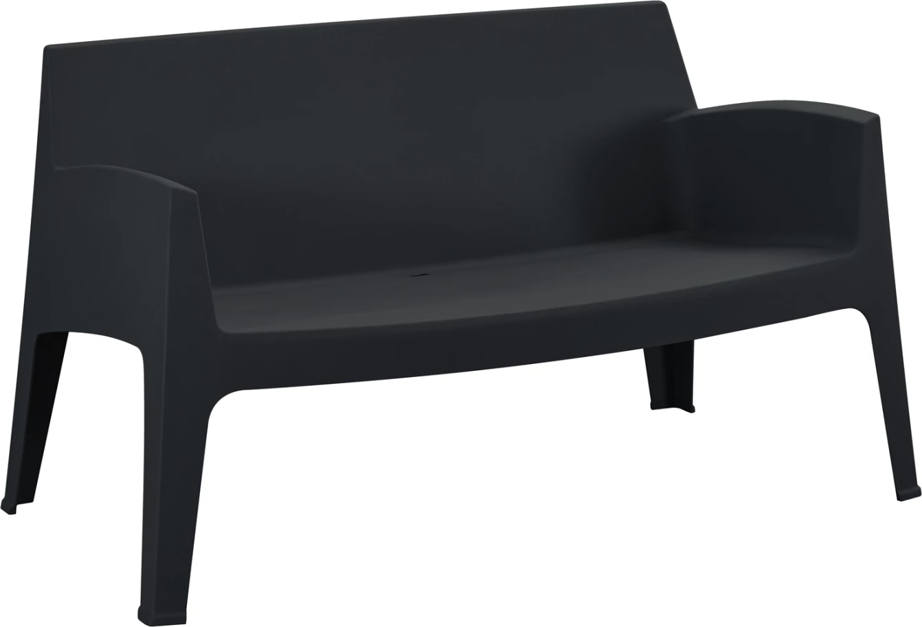 Divan i jashtëm 2-vendësh SLEEK, polipropilen, ngjyrë e zezë, FH6366.02, 118x48.5x73cm