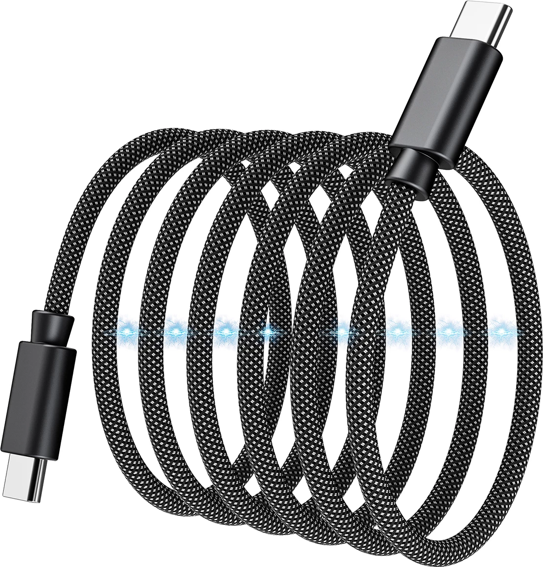 Kabllo USB-C Choetech XCC-1054, 1.2m, 240W, Power Delivery 3.1, magnetike, e zezë