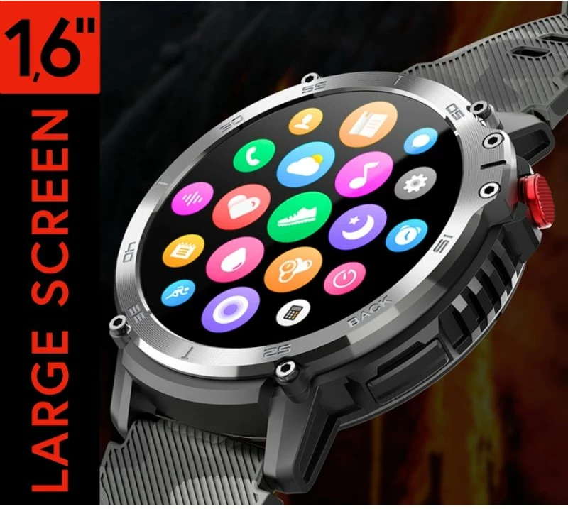 Smartwatch për meshkuj Rubicon, e zezë/camo