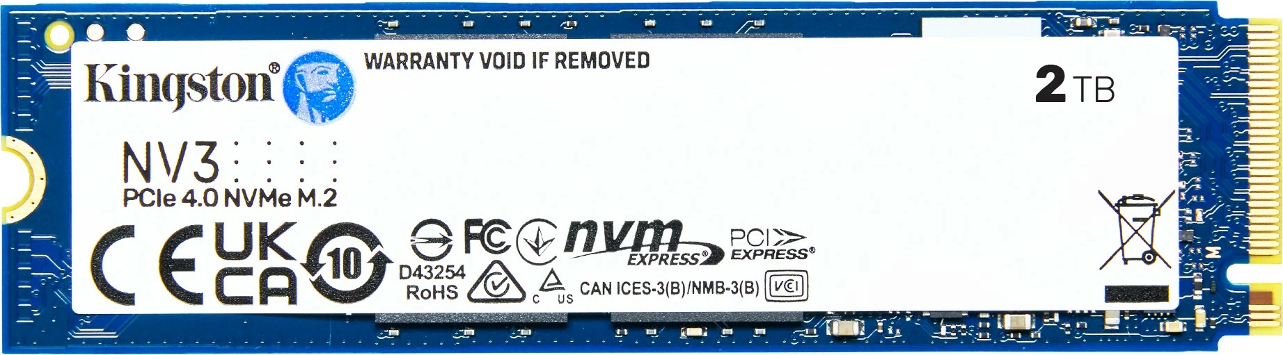 SSD Kingston NV3 M.2 2280 NVMe, 2 TB, 6000 MB/s