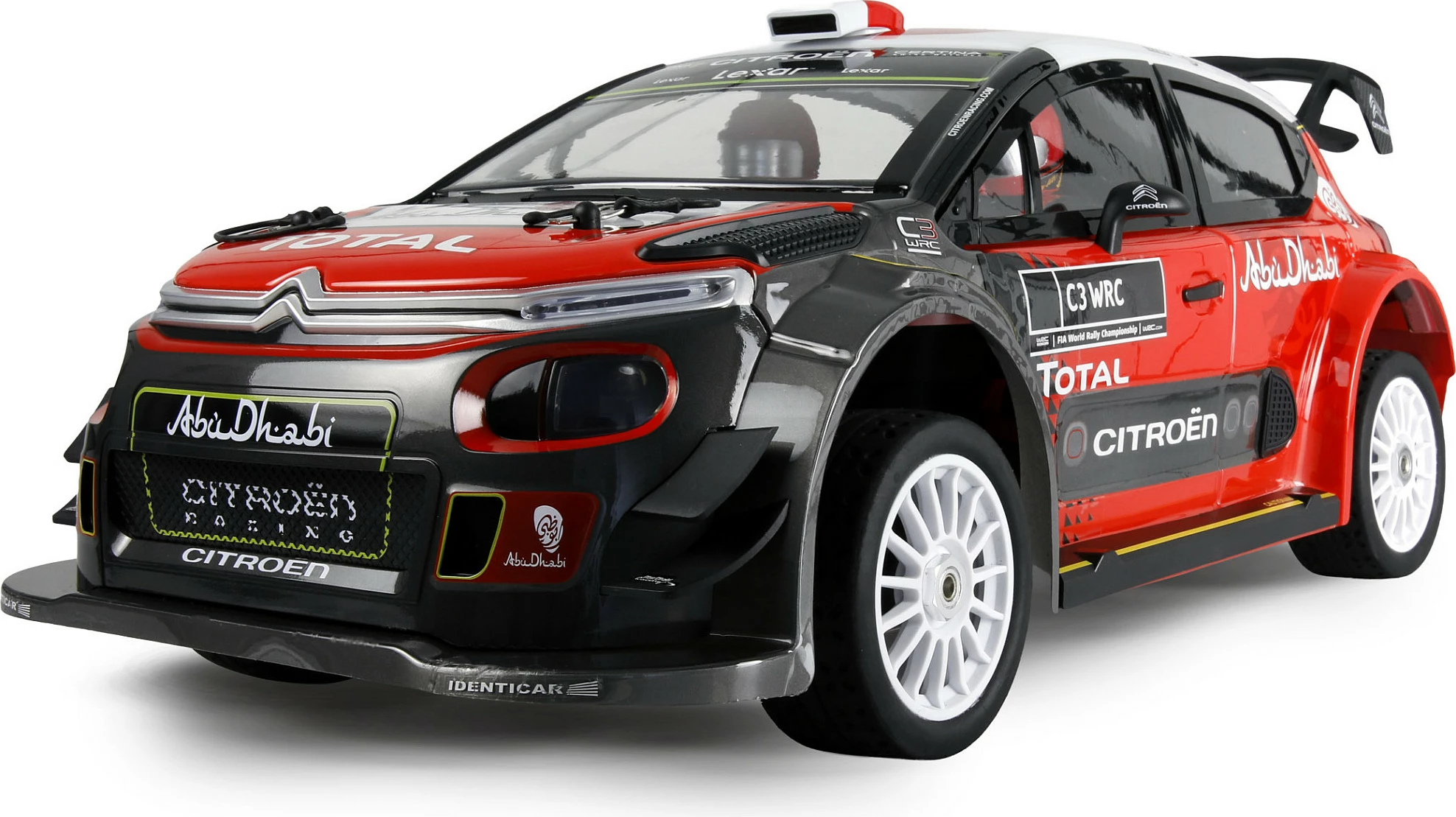 Makinë RC AMEWI Citroën C3 WRC 1:7, 4WD, brushless, 2.4GHz, drita, zi/kuqe/bardhë