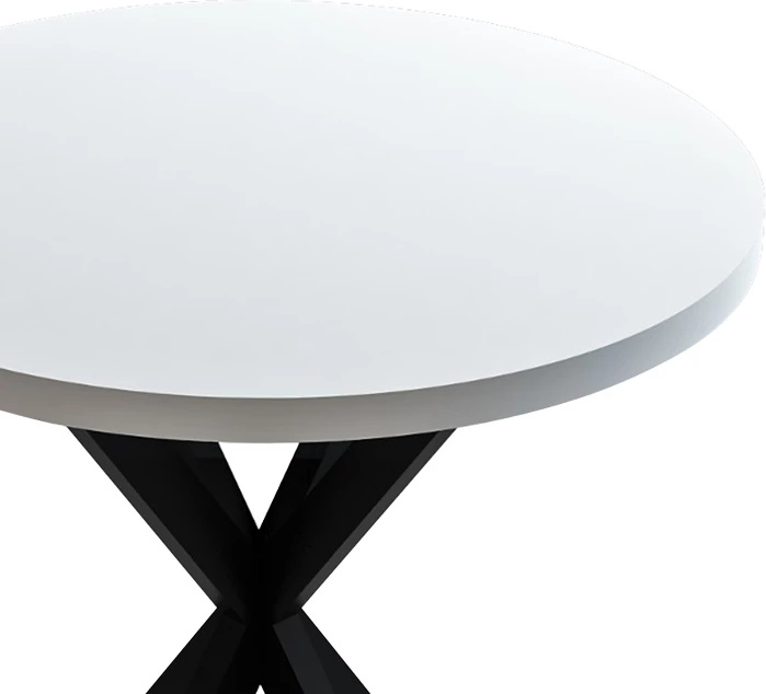 Tavolinë Kalipso melamine, ngjyrë bardhë e zezë, D70x75cm