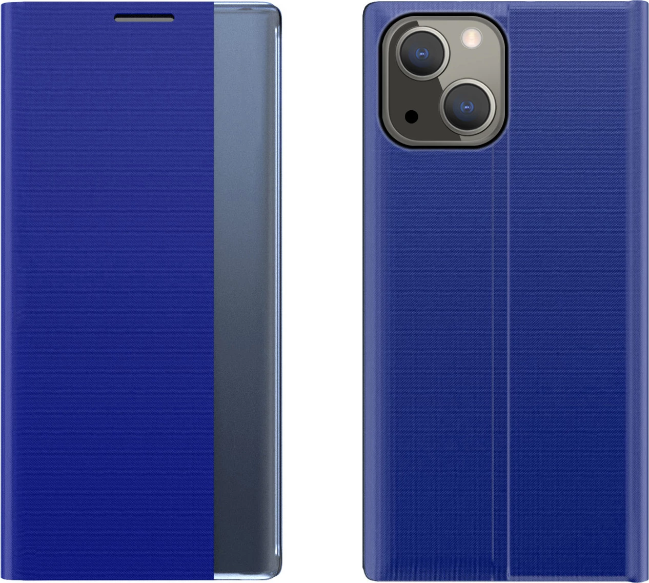 Mbështjellës Hurtel Sleep Case Bookcase me smart window për iPhone 13, kaltër