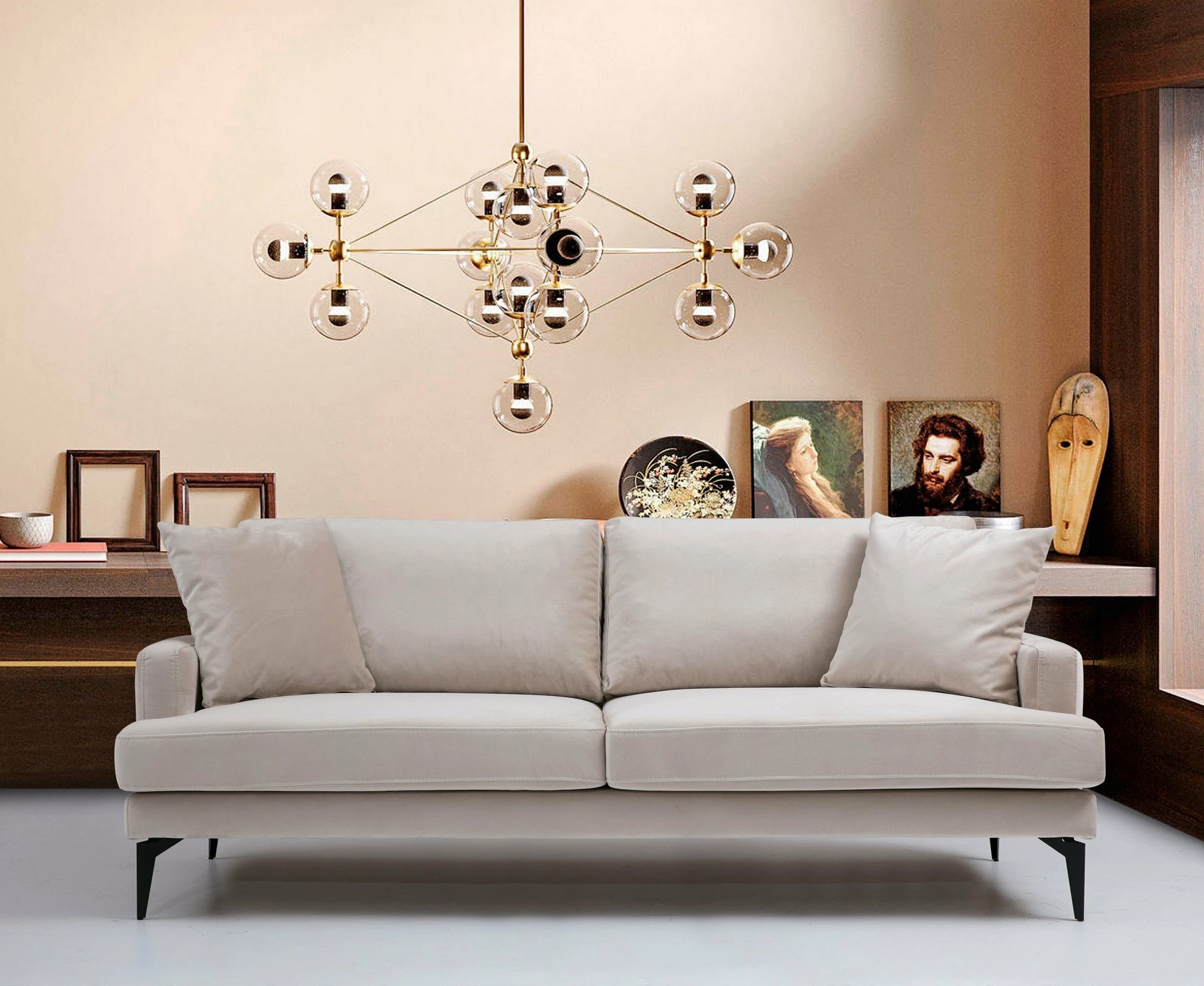 Divan dy ulëshe Atelier del Sofa, Papira, bezhë