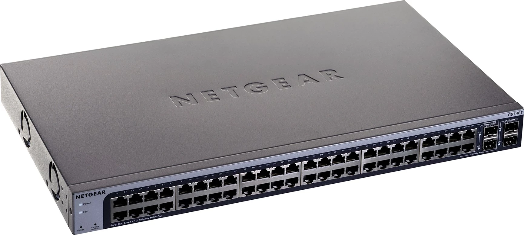 Switch i menaxhuar NETGEAR GS748Tv6, 48 porta Gigabit Ethernet, 2 SFP, Gri