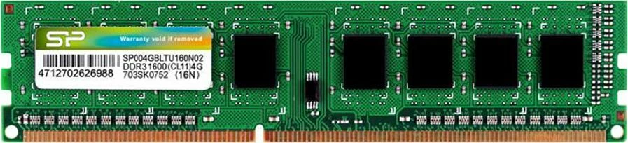 RAM Memorje Silicon Power SP004GBLTU160N02 DDR3 4 GB 1600MHz CL11 UDIMM, e gjelbër