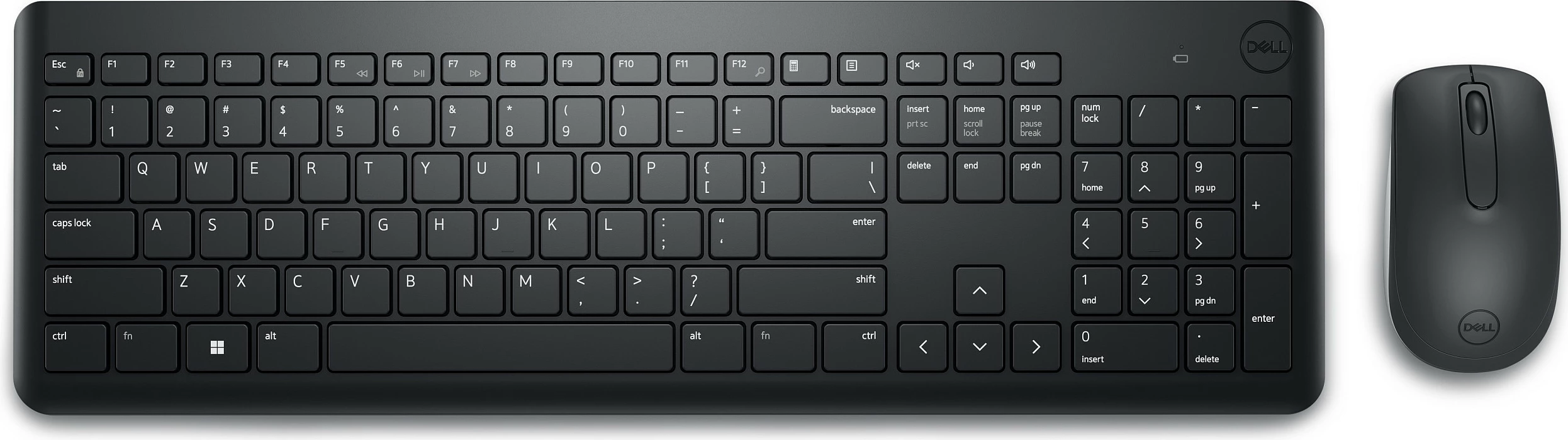 Set tastierë dhe maus wireless Dell Wireless Keyboard and Mouse, 2.4GHz, QWERTZ DE, 1000 DPI, i zi