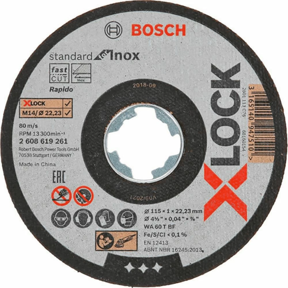 Disk prerës X-LOCK Bosch Inox 115x1mm (2608619266), set 10 copë