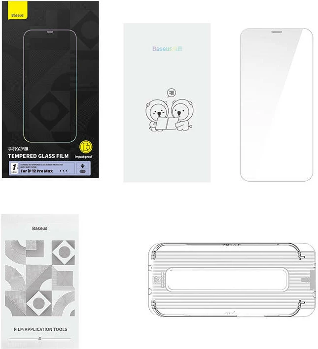 Xham i temperuar Baseus SGKN030502 për iPhone 12 Pro Max, 0.4mm, me set pastrimi