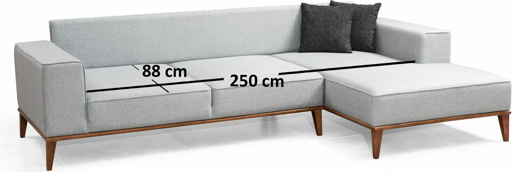 Kënd-sofë krevati Atelier del Sofa, Montana kënd i djathtë (L3+Chl), ngjyrë gri e çelët