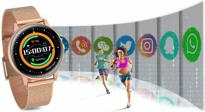 Smartwatch për femra G.Rossi, rozë gold