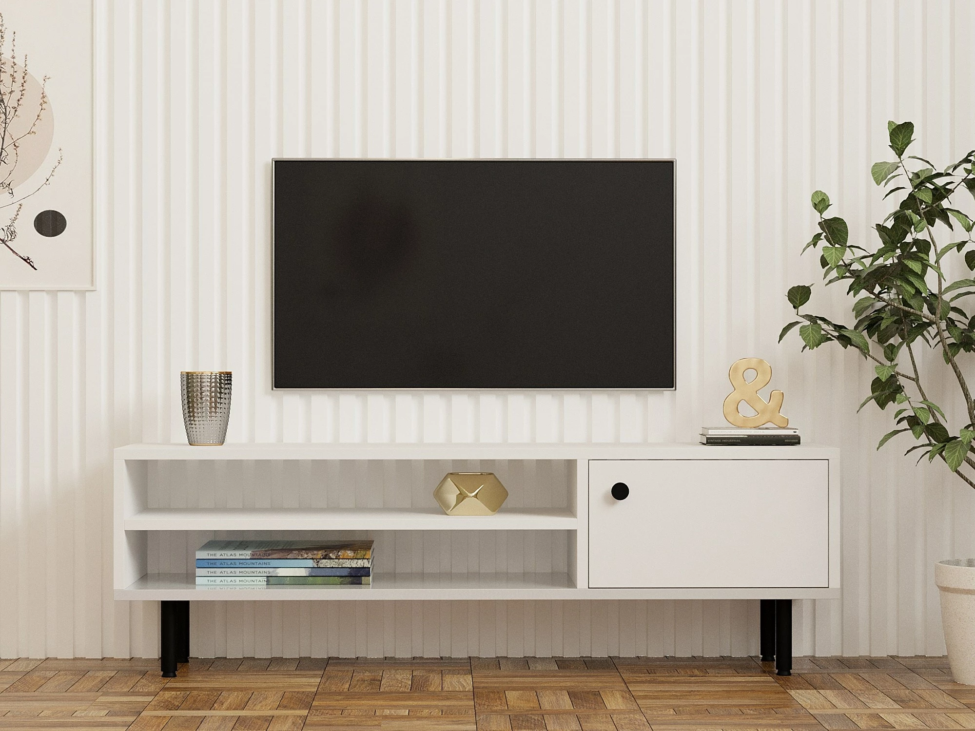 Komodë TV Hanah Home, Avila, e bardhë