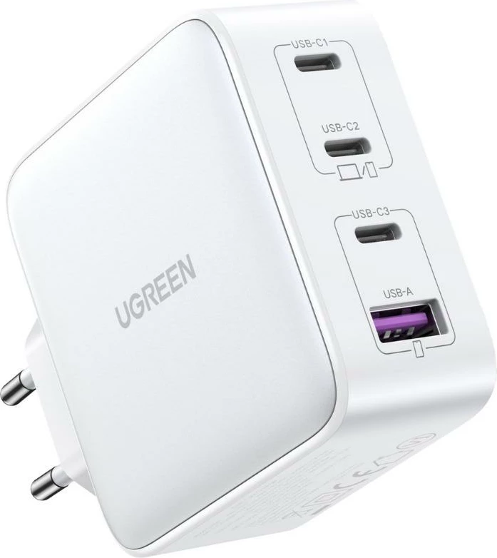 Karikues i shpejtë GaN Ugreen CD226, 100W, 3xUSB-C/USB-A, i bardhë