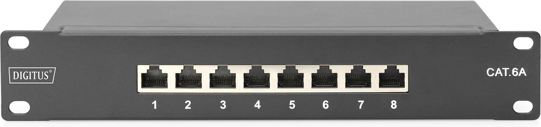 Patch panel Digitus CAT 6A, 8 porta, 1U, i zi