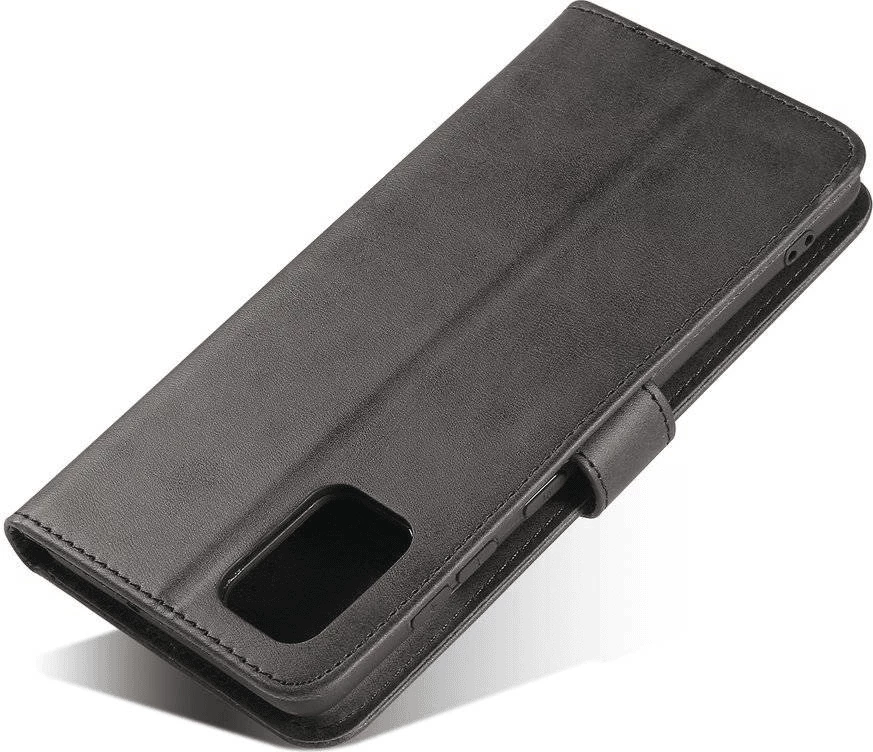 Mbështjellës ONASI Wallet 18117 për iPhone 15 Pro, lëkurë, foldable, me magnet dhe stendë, i zi