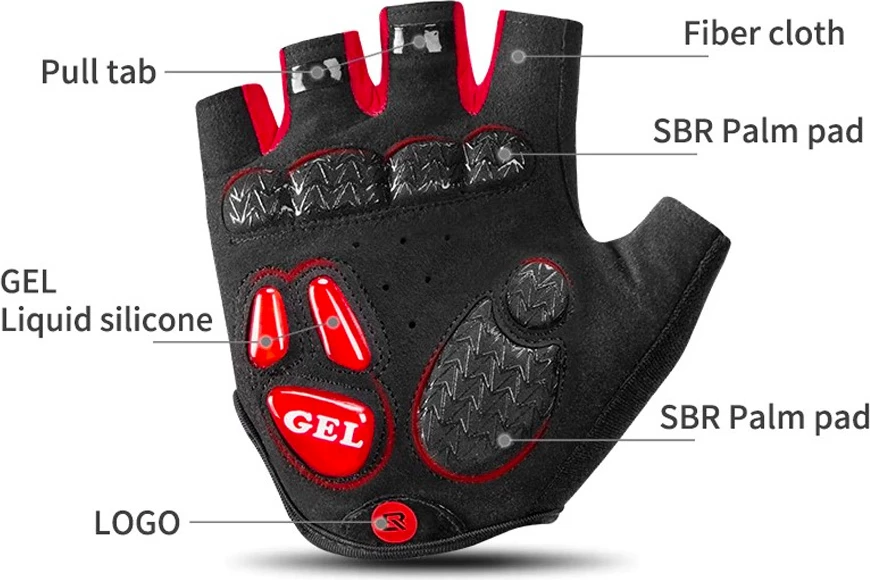 Doreza çiklizmi Rockbros S169BR, L, e zezë/e kuqe