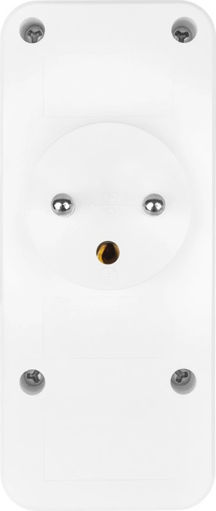 Ndarës prizash Maclean MCE248 F/W, 3 dalje (2 të sheshta + 1 me tokëzim), 2xUSB-A 18W, 2xUSB-C PD 20W, e bardhë