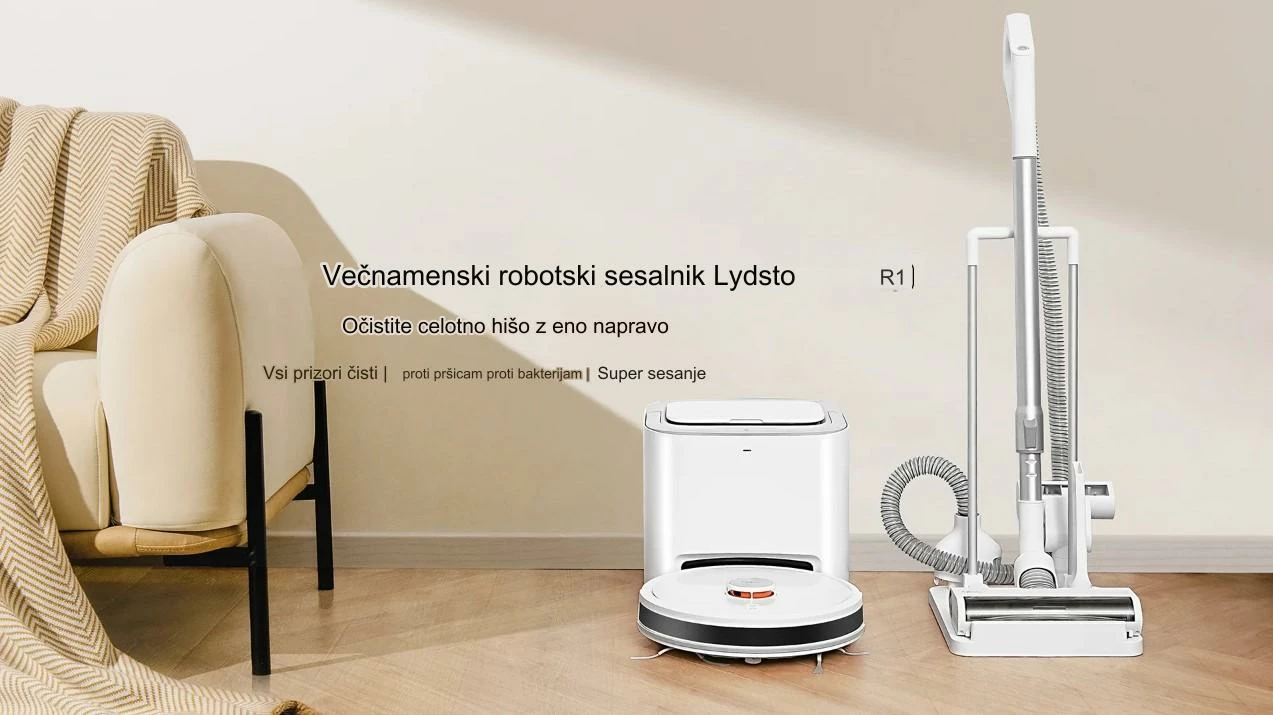 Fshesë me korrent multifunksionale Lydsto R10 4-në-1, 3000Pa/26kPa, 5200mAh, LiDAR, qese pluhuri 3L, e bardhë