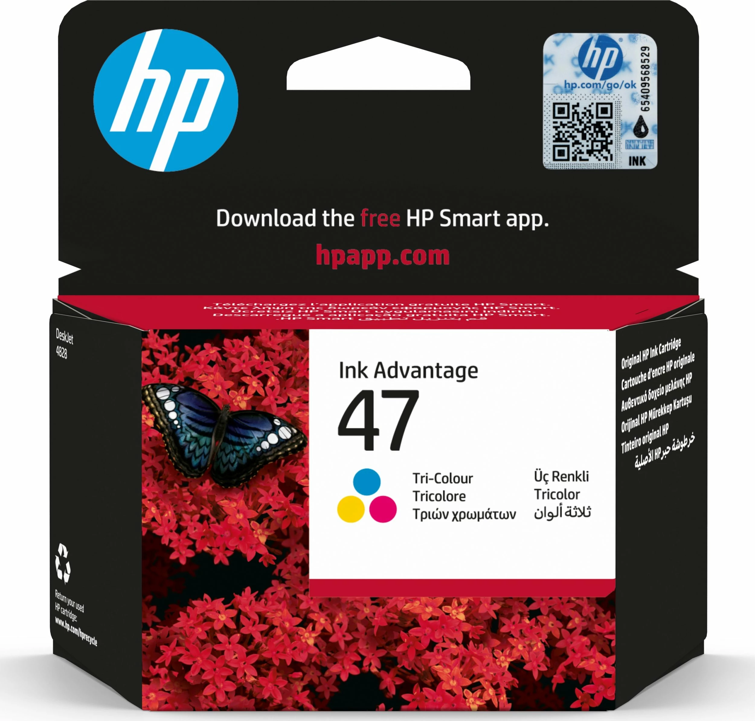 Kartutë boje HP 47 14 ml, origjinale, Ink Advantage, CMY (Cyan/Magenta/Yellow), set 3 copë
