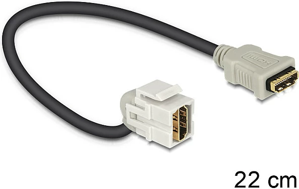 Adapter Keystone HDMI DeLOCK, Female/Female, 0.22 m, kontakte të arta, i zi