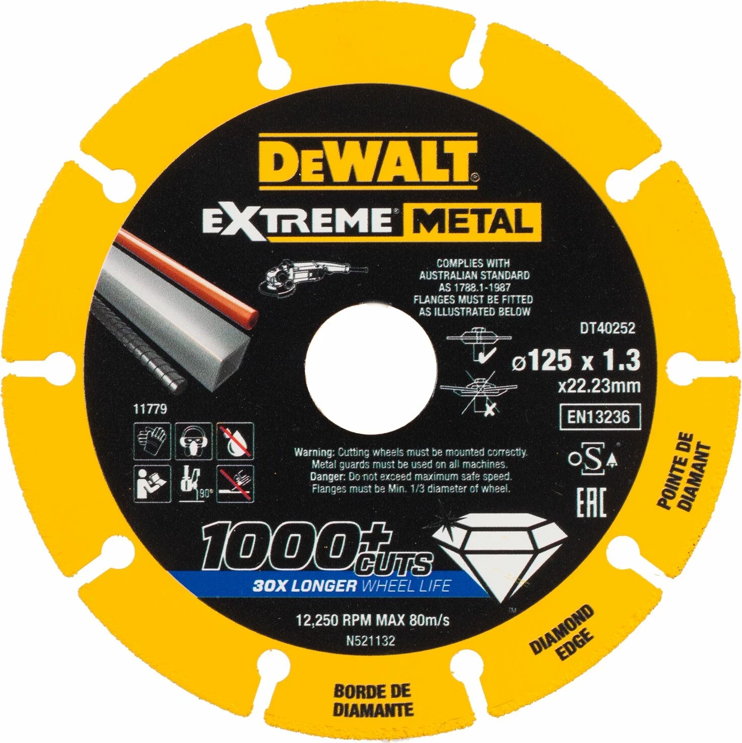 Disk prerës diamanti për metal DeWalt DT40252 125 x 22.23 x 1.3 mm