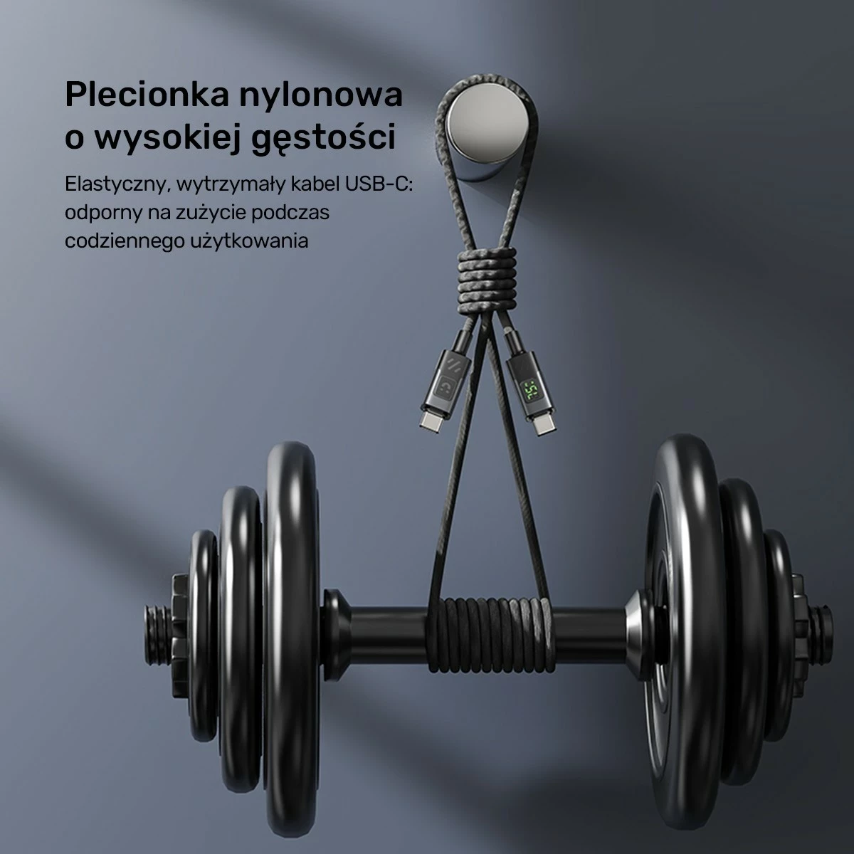 Kabëll USB-C Unitek USB-C/USB-C, 3m, 60W, me ekran, i zi