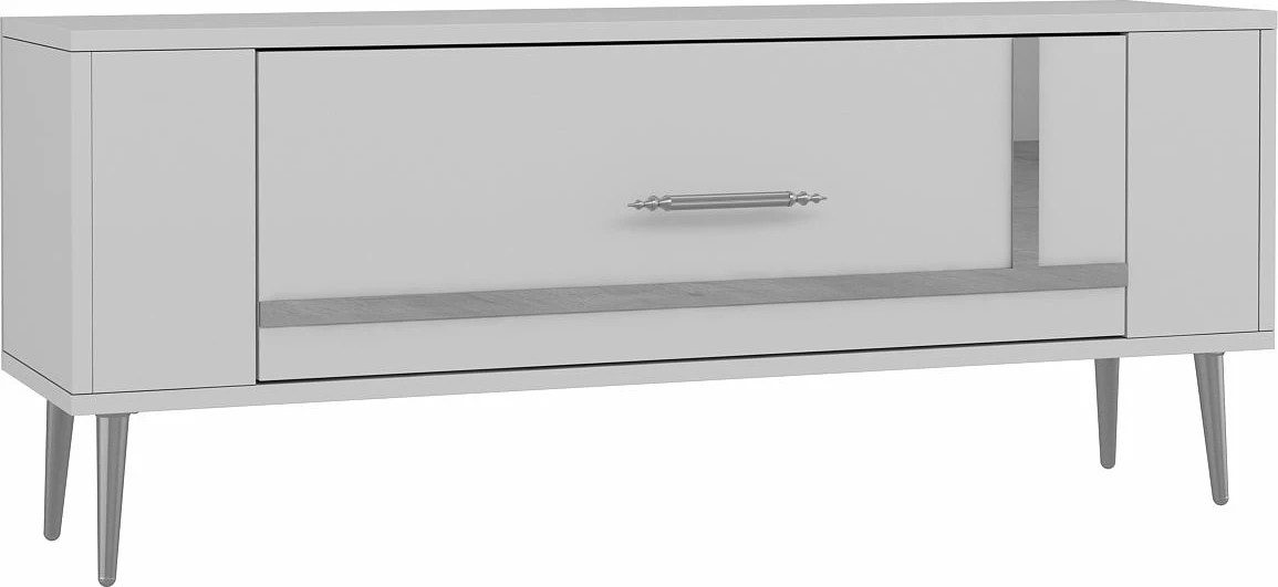 Komodë TV Skye Decor, Retrop1, e bardhë, argjend