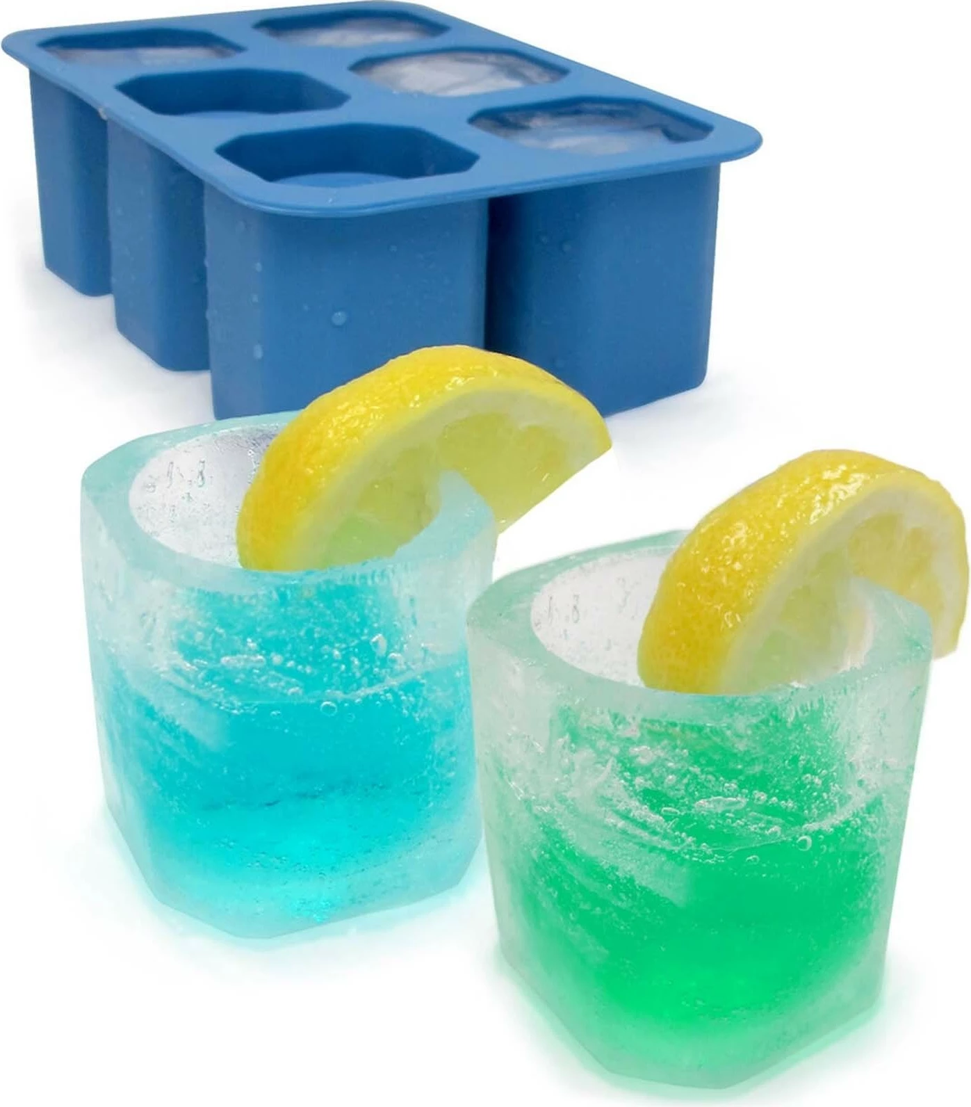 Kallëp akulli për gota shot, Bar Up, silikon, 6 zgavra, 125×190 mm, blu